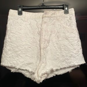 Free people white denim high rise short